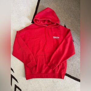 Balenciaga 2017 Campaign Logo Oversized Red Hoodie Men Meidum /Women XL (stain)
